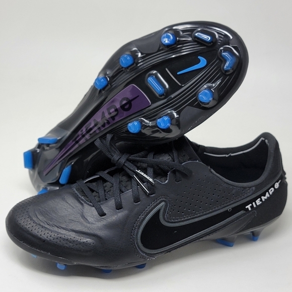 Nike Tiempo Legend 9 Elite FG Black Dark Smoke Grey CZ8482-001 Men's Size 7 New - Picture 1 of 10
